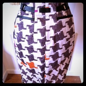 Ted Baker purple grey w orange fliks Pencil skirt